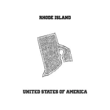 Label with map of rhode island. Stock Illustration