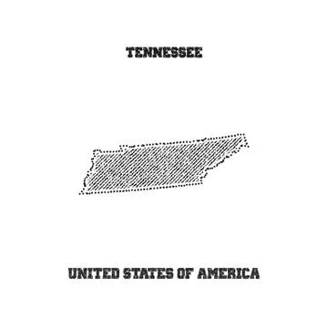 Label with map of tennessee. Stock Illustration