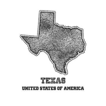 Label with map of texas. Stock Illustration
