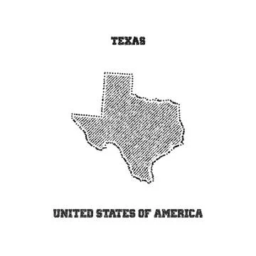Label with map of texas. Stock Illustration