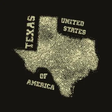 Label with map of texas. Stock Illustration