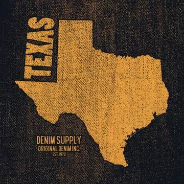 Label with map of texas. Stock Illustration