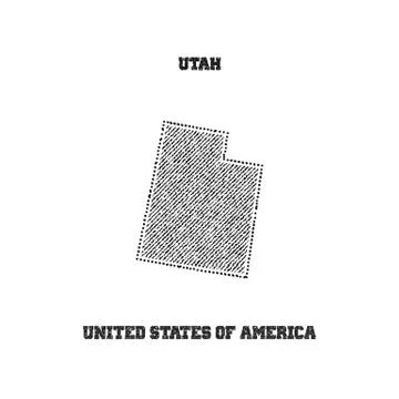 Label with map of utah. Stock Illustration