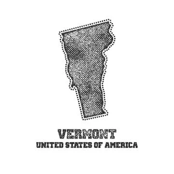 Label with map of vermont. Stock Illustration