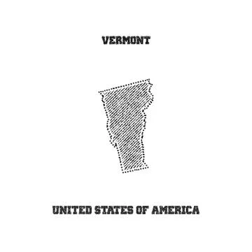 Label with map of vermont. Stock Illustration