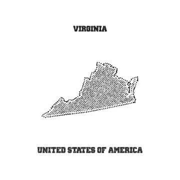 Label with map of virginia. Stock Illustration