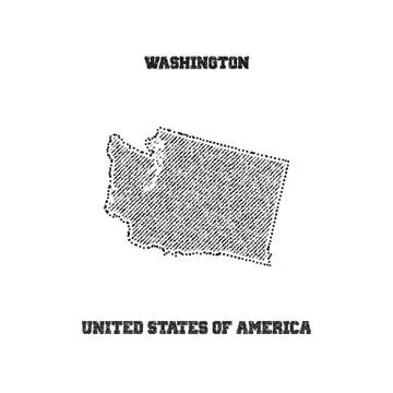 Label with map of washington. Stock Illustration