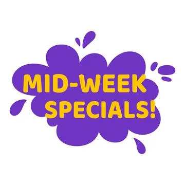 Label MID-WEEK SPECIALS, vector illustration Stock Illustration