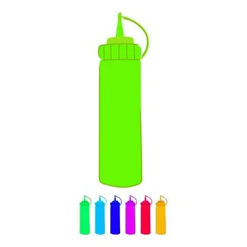 Label mustard bottle vector cartoon graphic Stock Illustration
