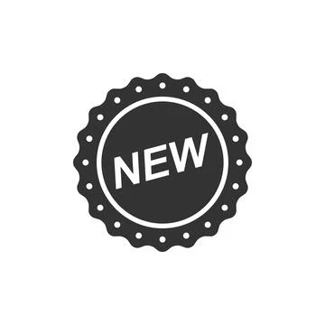 Label New sign isolated. Flat design. Vector Illustration Illustrazione stock