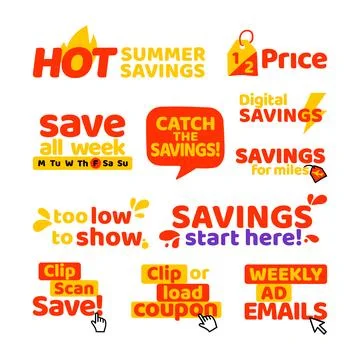 Label offer set, vector illustration Stock Illustration