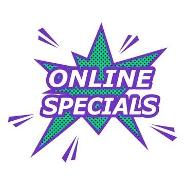 Label Online Specials, design element Stock Illustration