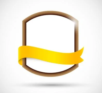 Label with orange ribbon Stock Illustration