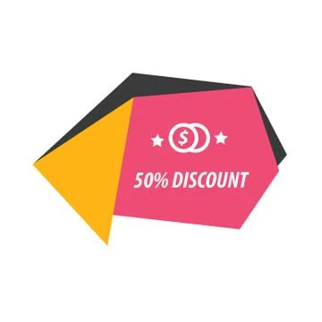 Label Origami Style Stock Illustration