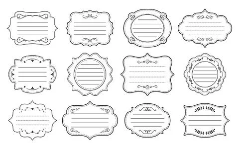 Label ornamental frames set divider elegant vector Illustrazione stock
