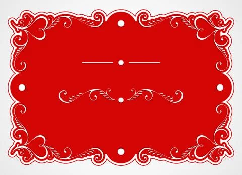 Label with patterned hand drawn rectangular frame. 스톡 일러스트