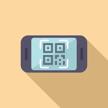 Label pay scan icon flat vector. Label cell 스톡 일러스트