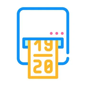 Label printer device color icon vector illustration Stock Illustration