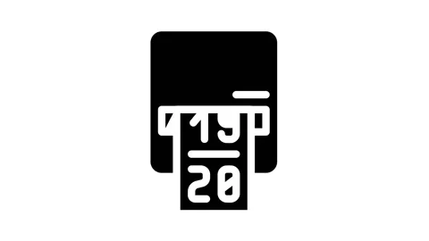 Label printer device glyph icon animation Stock Footage 156667844