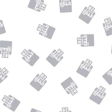 Label printer device glyph vector seamless pattern Stock Illustration