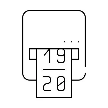 Label printer device line icon vector illustration Stock Illustration