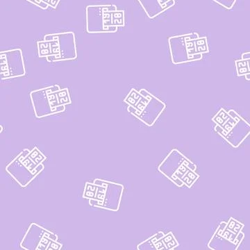 Label printer device line vector seamless pattern Stock Illustration