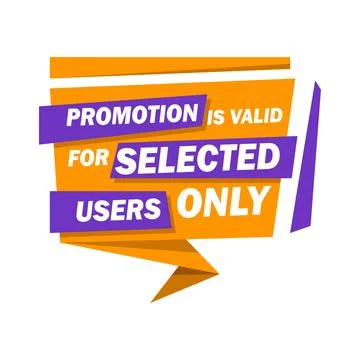 Label Promotion is valid for selected users only Illustrazione stock