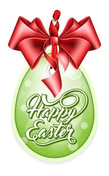 Label with red bow Stock Illustration