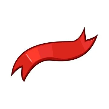 Label red ribbon cartoon vector illustration Stock Illustration