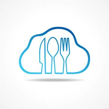 Label for restaurant with kitchen utensils vector Stock Illustration