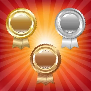 Label with ribbons set Stock Illustration