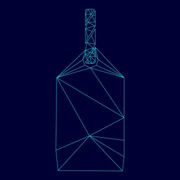 Label on the rope low poly triangulation triangulated polygonal electric cy.. Stock Illustration