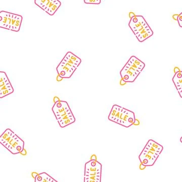 Label sale vector seamless pattern Stock Illustration