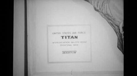 Label on the Schematic drawing of Titan I silo-lift launcher site Stock Footage 37594820