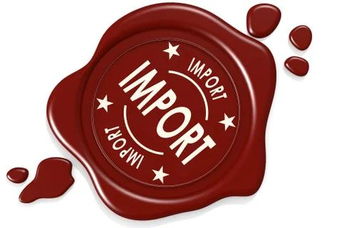 Label seal of import Illustrazione stock