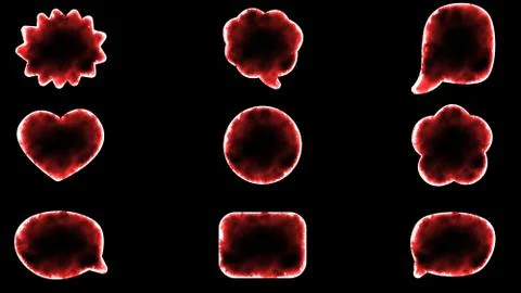Label Set 2 - Red Color Black Background - 4K Resolution Illustrazione stock