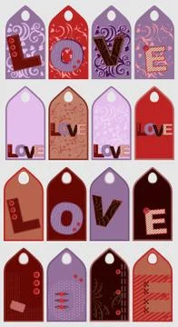 Label set with LOVE Stock Illustration
