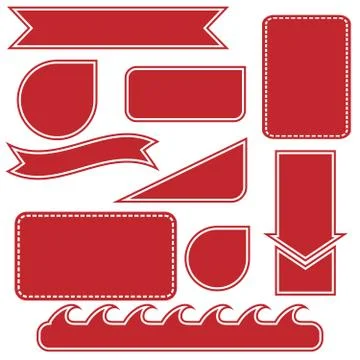 Label set - red Stock Illustration
