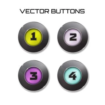 Label set vector. 4 color buttons with glass surfise. icons Stock Illustration