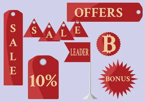 Label set of vector labels, nameplates, stamps and flag with editable text... Stock Photos