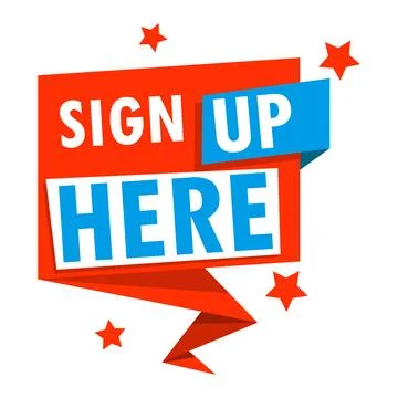 Label Sign up here, vector illustration Stock Illustration