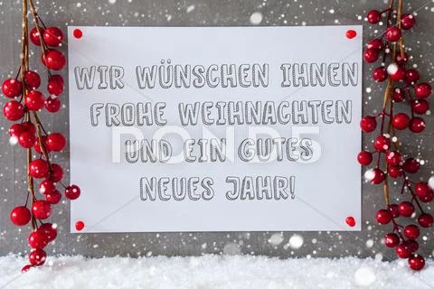 Label, Snowflakes, Christmas Decoration. Gutes Neues Means New Year Stock Photos