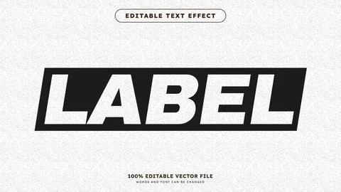 Label stamp Editable Text Effect badge for branding and promotion Stock Illustration