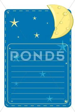 Label with the stars and the moon Stock Illustration