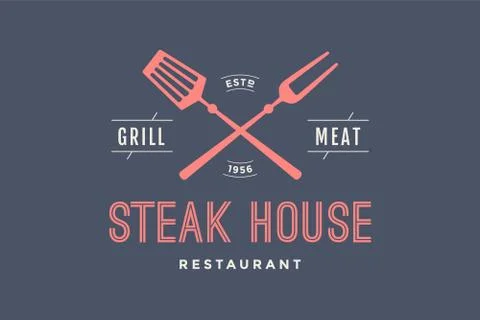 Label of Steak House Stock Illustration