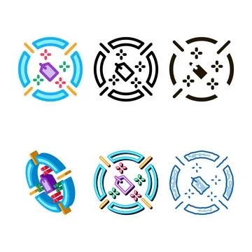 Label target aim icon vector pack outline Stock Illustration