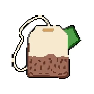 Label teabag pixel art vector illustration Illustrazione stock