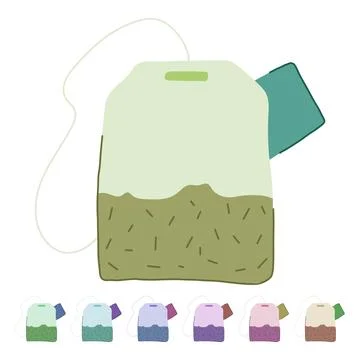 Label teabag vector cartoon graphic Stock Illustration