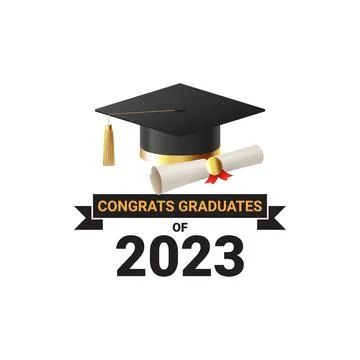 Label template for graduation 2023 Stock Illustration
