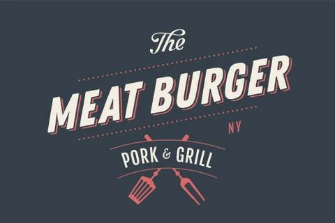 Label template of Meat Burger Stock Illustration